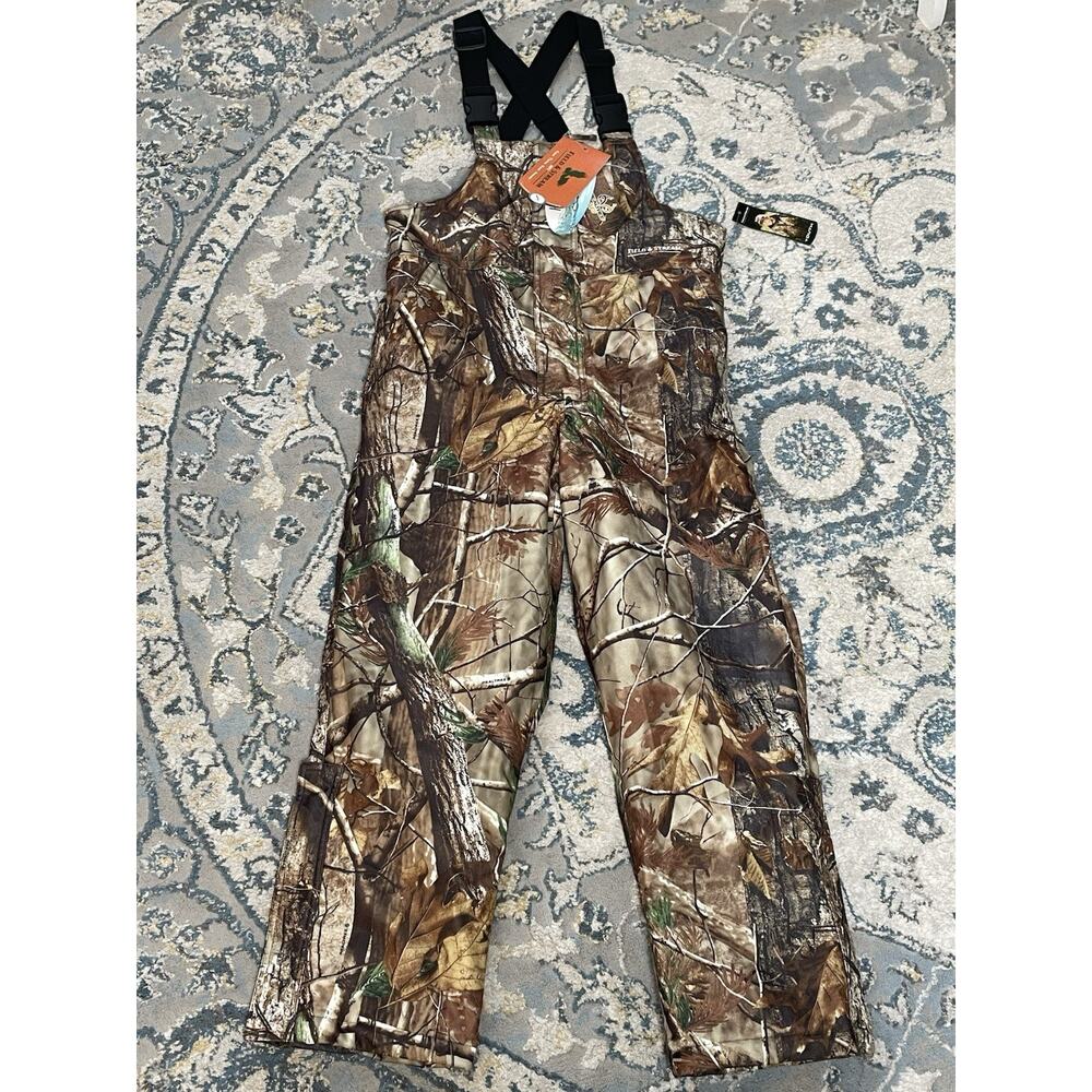 Field & Stream Camo Camouflage Overalls Bibs HydroProof Ultra Sz Youth Large